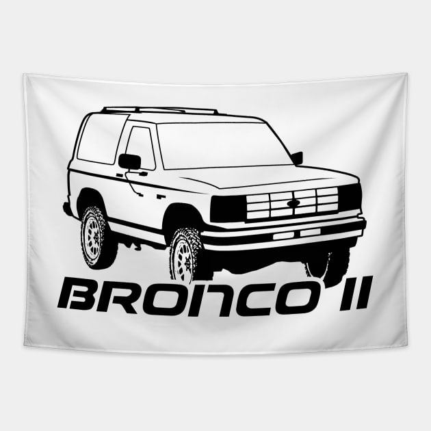 1989-1990 Ford Bronco II Black, with tires Tapestry by The OBS Apparel