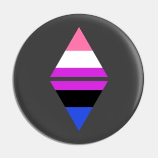 #nerfingwithpride Auxiliary Logo - Gender Fluid Pride Flag Pin