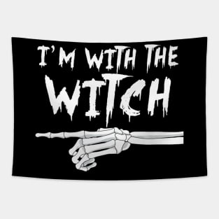 I'm with the witch funny Matching Halloween Couples Costume Tapestry