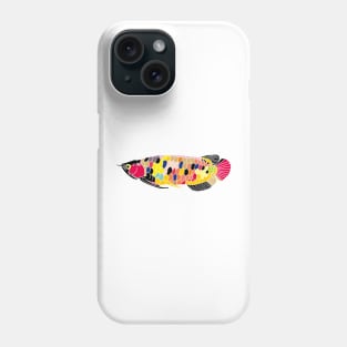 fancy swimming asian arowana fish illustration Phone Case