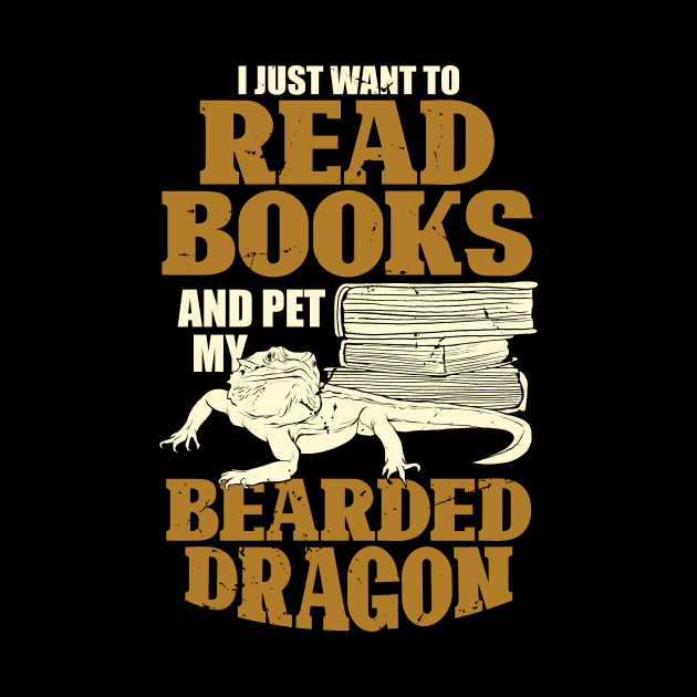 Bearded Dragon Reading Lover Gift by Dolde08