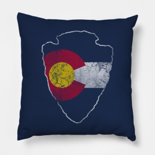 Vintage Colorado Flag Arrowhead Pillow