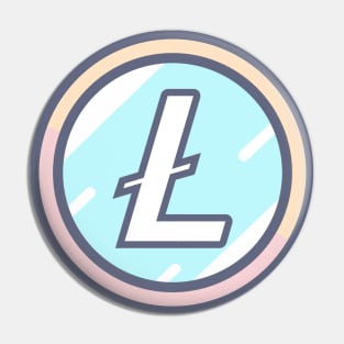 Litecoin lovers: Pastel Litecoin Devotee Symbol Pin