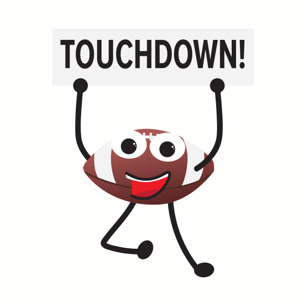 American Football Cartoon holding Touchdown sign by sigdesign