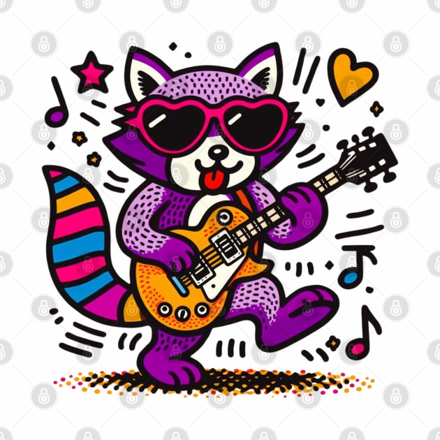 Rockin' Raccoon - Keith Haring inspired design by Tiger Mountain Design Co.