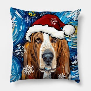 Basset Hound Santa Pillow