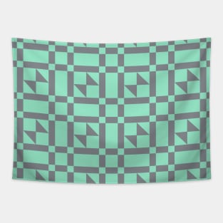 Turquoise Odds and Ends Patchwork Pattern Tapestry