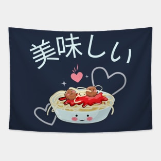Delicious Meatball Pasta v2 Tapestry