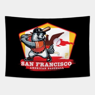 USA - American BASEBALL - San Francisco - Baseball mascot - San Francisco baseball Tapestry