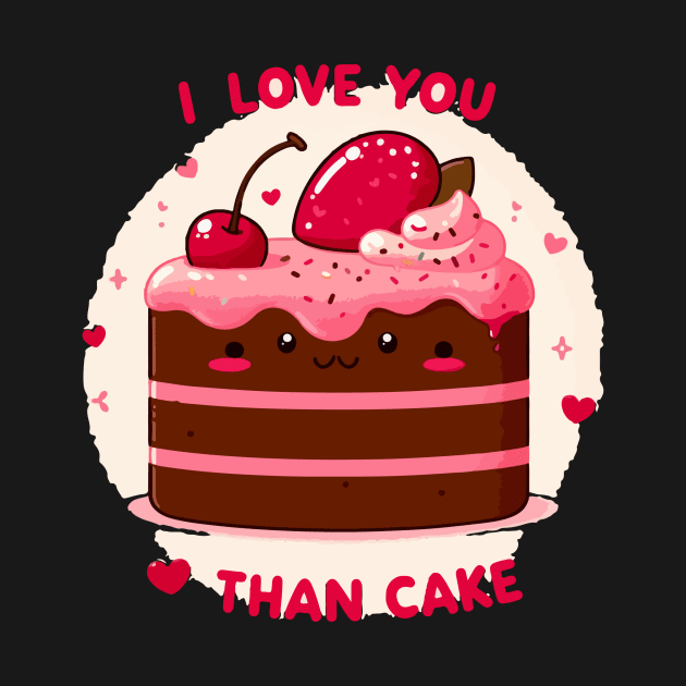 I love you than cake - Cute cake by Inkonic lines