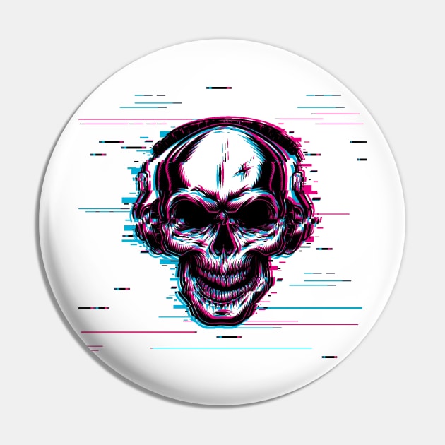 Glitch Skull Pin by Cartel