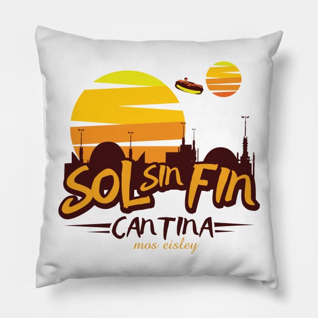 Endless Sun Cantina Pillow by BoldlyGoingNowhere