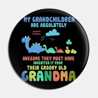 My Grandchildren Are Awesome From Groovy Grandma Dinosaur Pin