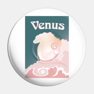 Venus - Art Nouveau Space Travel Poster Pin