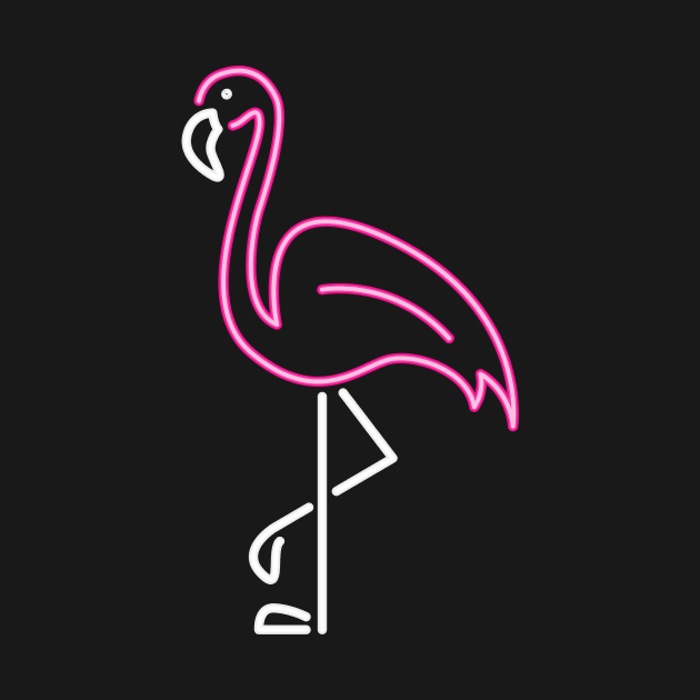 Neon pink flamingo by MikeNotis