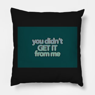 You Didn’t Get It From Me Pillow