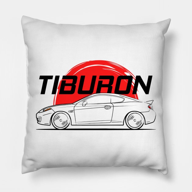 The New Tiburon Coupe Restyling Racing Pillow by GoldenTuners