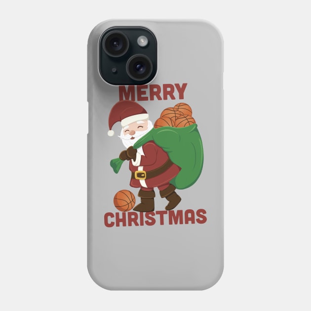 Santa Claus brings Basketball for Basketball Fans Merry Christmas Phone Case by HHT