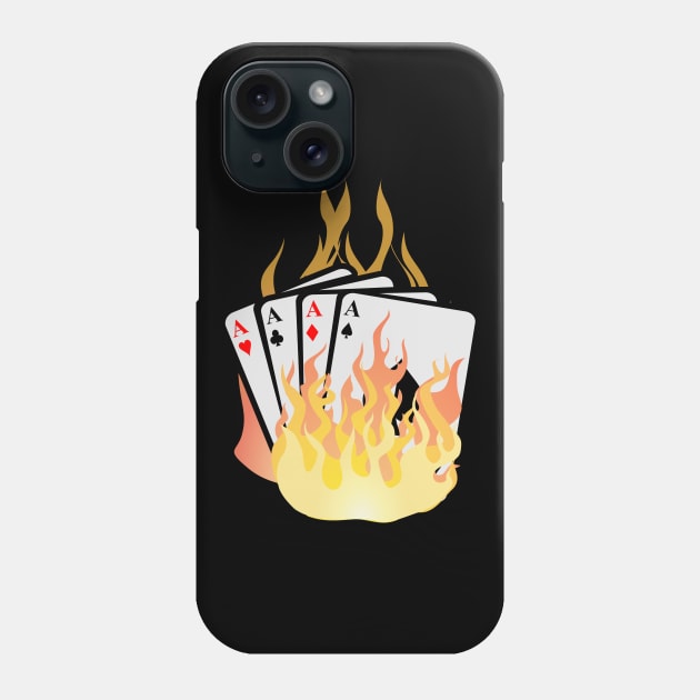 Poker card game Skat poker evening flames diamond cards Phone Case by SpruchBastler