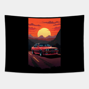 Sunset Drive BMW E30 Tapestry