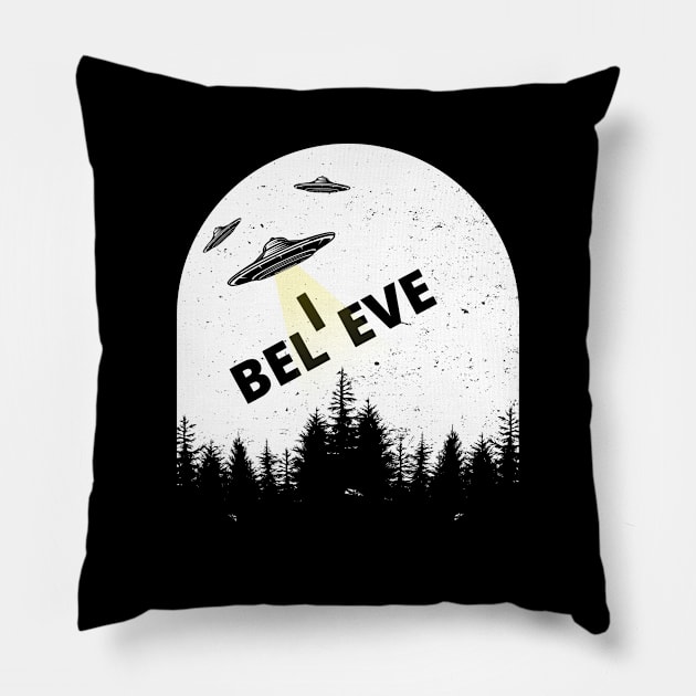 Sci-Fi - UFOs - Vintage Pillow by Design By Leo