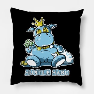 Hustle Hard Hippo Pillow