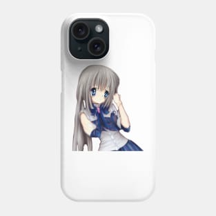 Cute anime girl with gray hair Phone Case