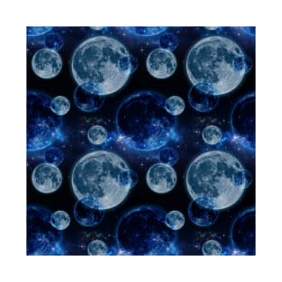 Moon Universe Space Pattern T-Shirt