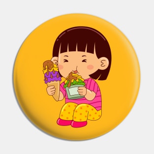 girl kids eating ice cream Pin