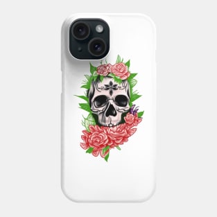 Skull and flower Phone Case