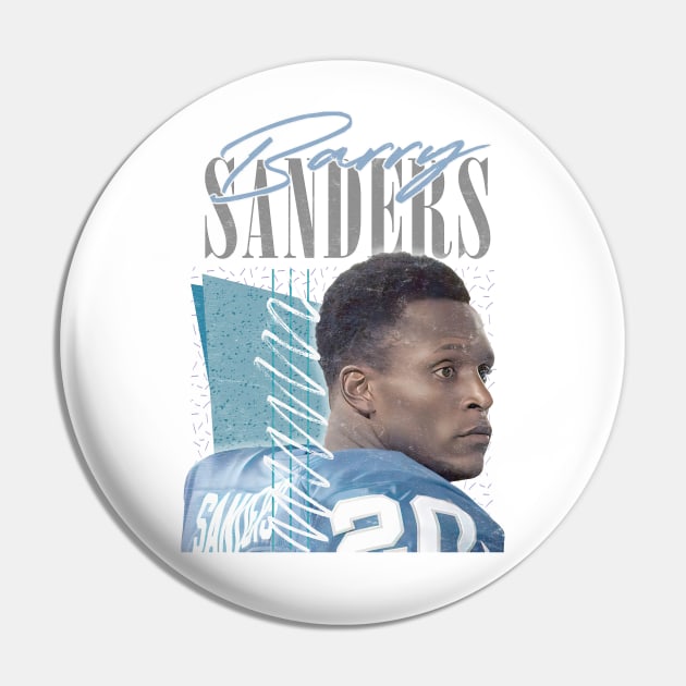 Barry Sanders / Retro Detroit Lions Running Back Design Pin by DankFutura