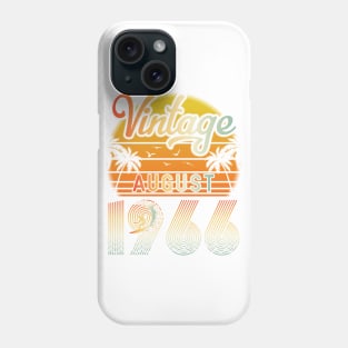 Summer Vintage August 1966 Happy Birthday 54 Years Old To Me Papa Daddy Brother Uncle Son Cousin Phone Case