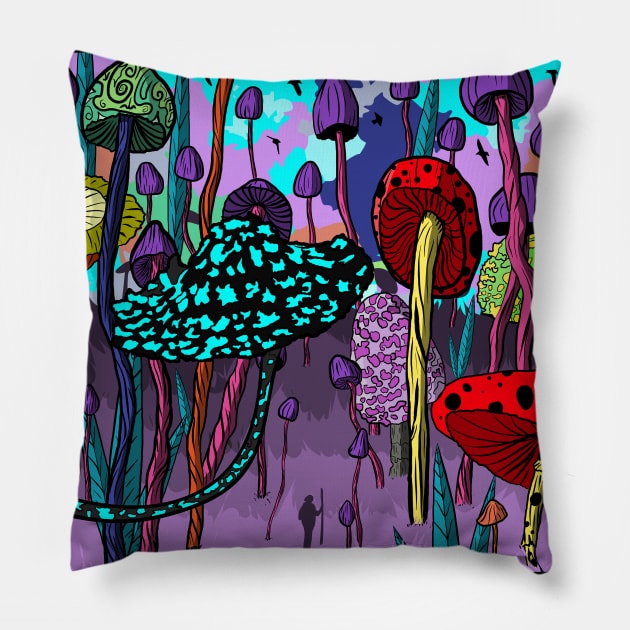 Mushrooms forest Pillow by YTdesign