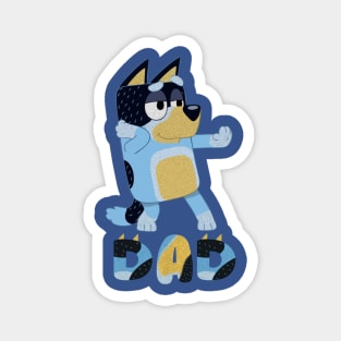 Retro bluey dad Magnet