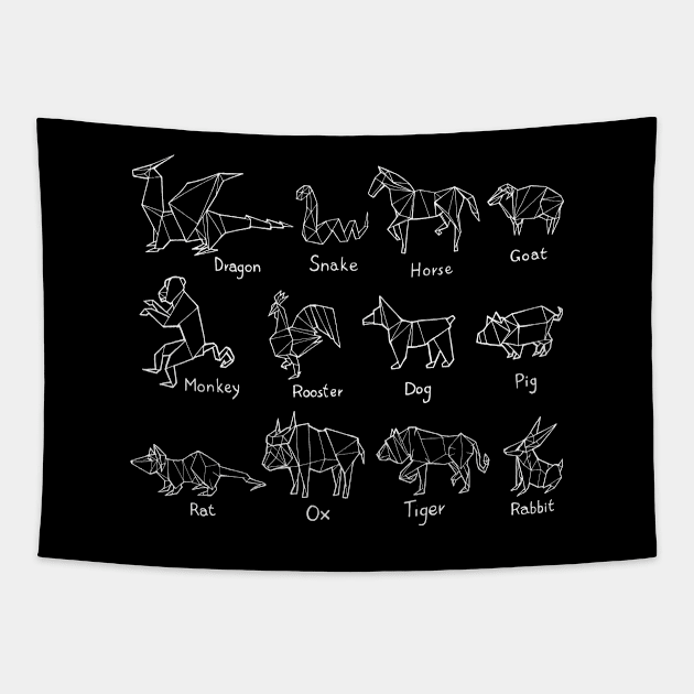 Chinese Zodiac Folding Origami Tapestry by pho702