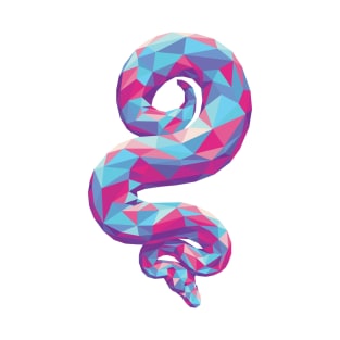 Soft Colorful Geometric Snake T-Shirt