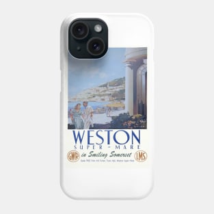 Vintage GWR travel poster advert for Weston Super - Mare Phone Case