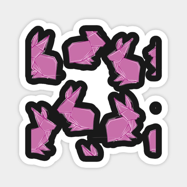 Pink Origami Rabbit Magnet by georgiagoddard