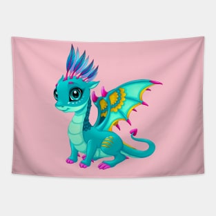 Baby dragon with cute eye Tapestry