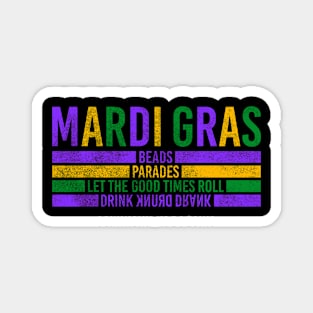 Mardi Gras Vibes Celebrate Carnival Party Parade Lover Magnet