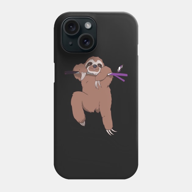 Asexual Pride Sloth Phone Case by saltuurn