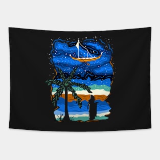 Magical Indian Night Sky Tapestry