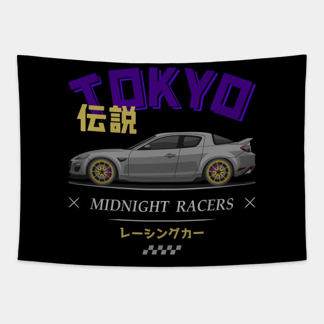 Tuner Silver RX8 JDM Tapestry by GoldenTuners