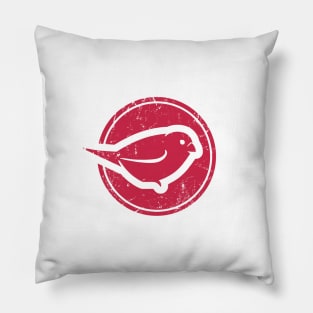 Stylized sparrow in red for bird and ornithology lovers Pillow