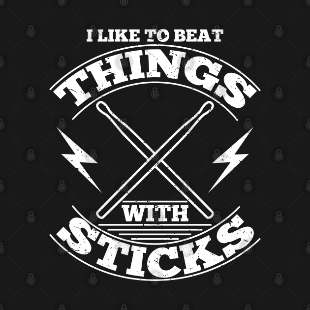 Drummers Drumming Gift Beat Things With Sticks Drummer Print by Linco