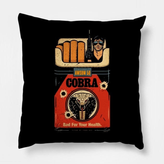 Cobra 80s Movie Pillow by TEEWEB