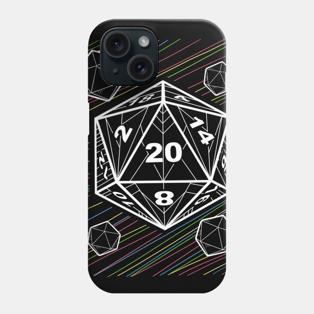 DM graphic Dragons Retro D20 Art Fantasy Tabletop Gaming Print Phone Case by Linco