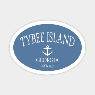 Tybee Island Georgia Sea Islands Anchor Coastal Blue Magnet