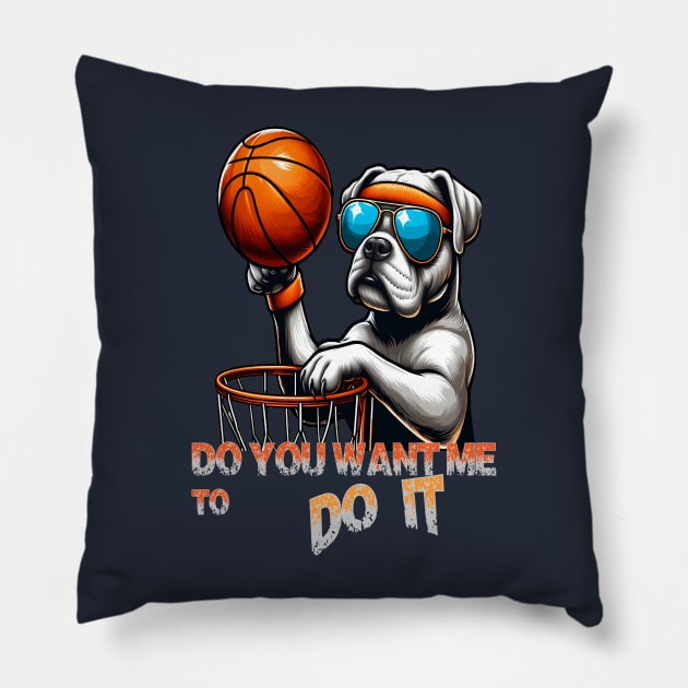 funny dog basketball Slam Dunked sport boys men kids Pillow by WOLVES STORE