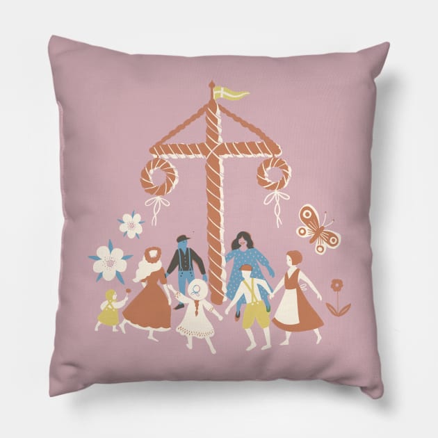 Swedish Midsummer Party Pillow by Rebelform